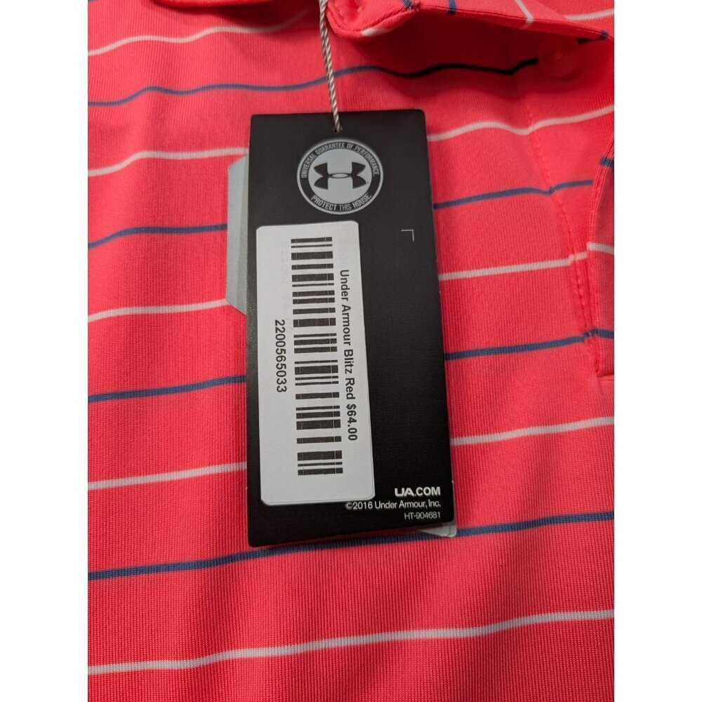 Under Armour Polo Shirt Mens Medium Performance Stripe 2.0 Golf Stretch - Picture 4 of 16
